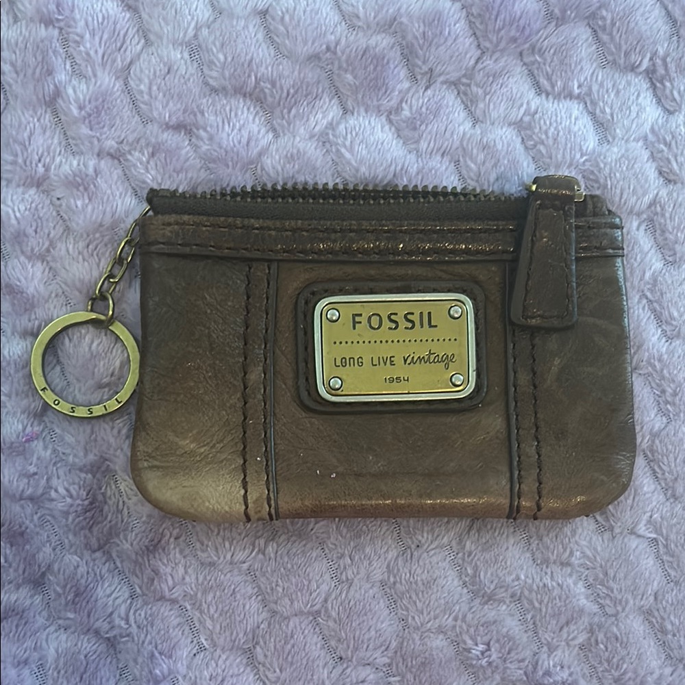 Fossil Vintage Brown Leather Coin Pouch